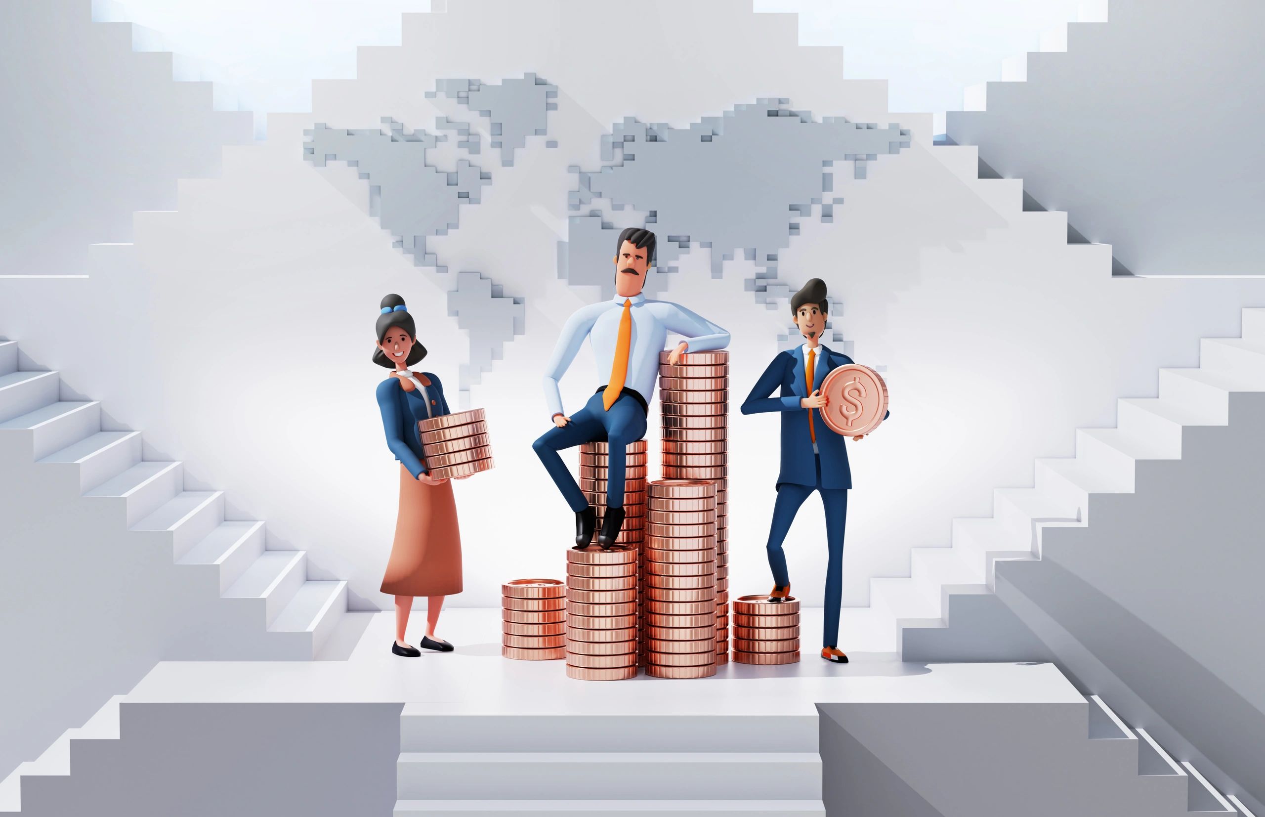 Businessman with financial growth symbol