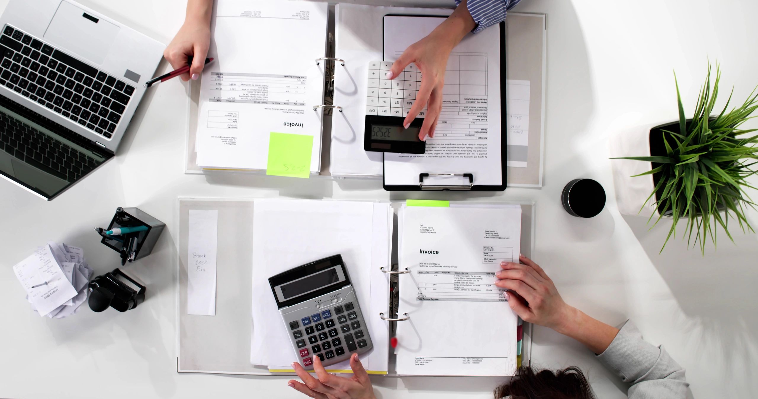 Accountant working on tax documents