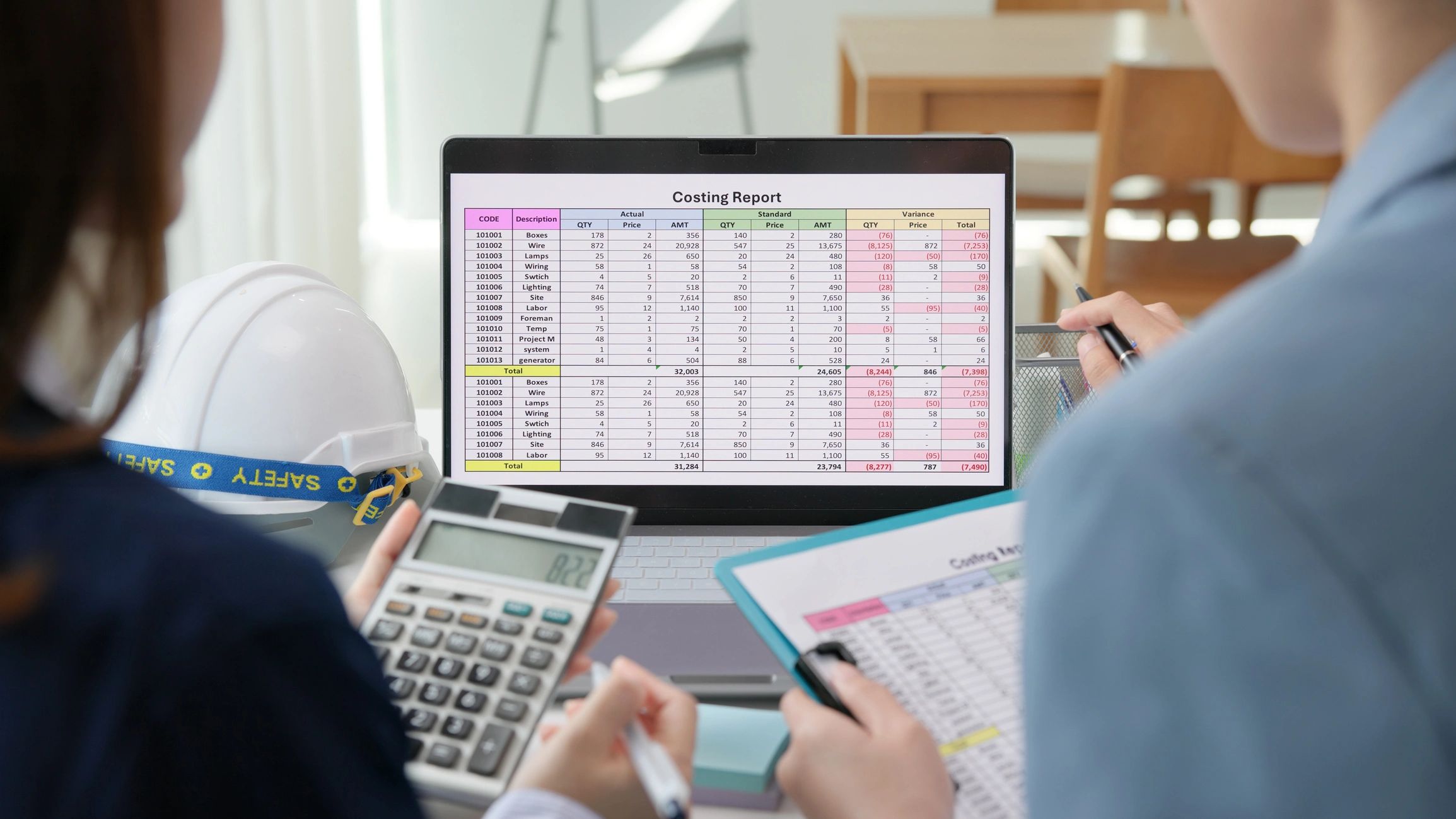 Team discussing accounting data